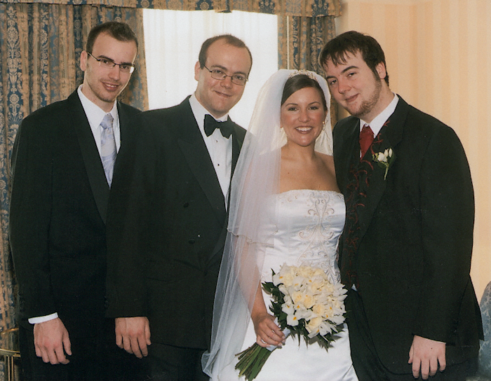 Jean and her brothers, before the ceremony