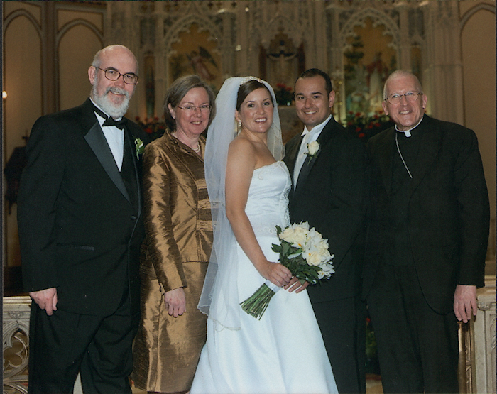 With Mom and Dad and Bishop Martino