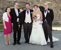 John & Vikki with John's brothers and sister (and nephew), before the wedding